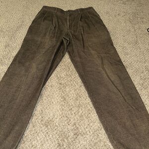 Vintage Corbin Threads Brown Corduroy Pants Men’s 34 Reg Made USA Pleated